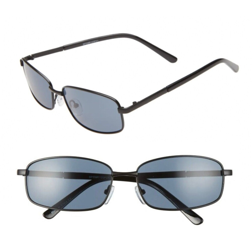 BP. 58mm Rectangular Wire Sunglasses - 100% UV protection - Black